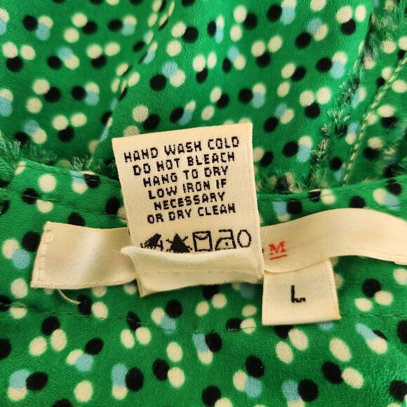 STUDIO M Green Multi Color Polka Dot Print Sleeveless Dress Size L - Picture 12 of 14